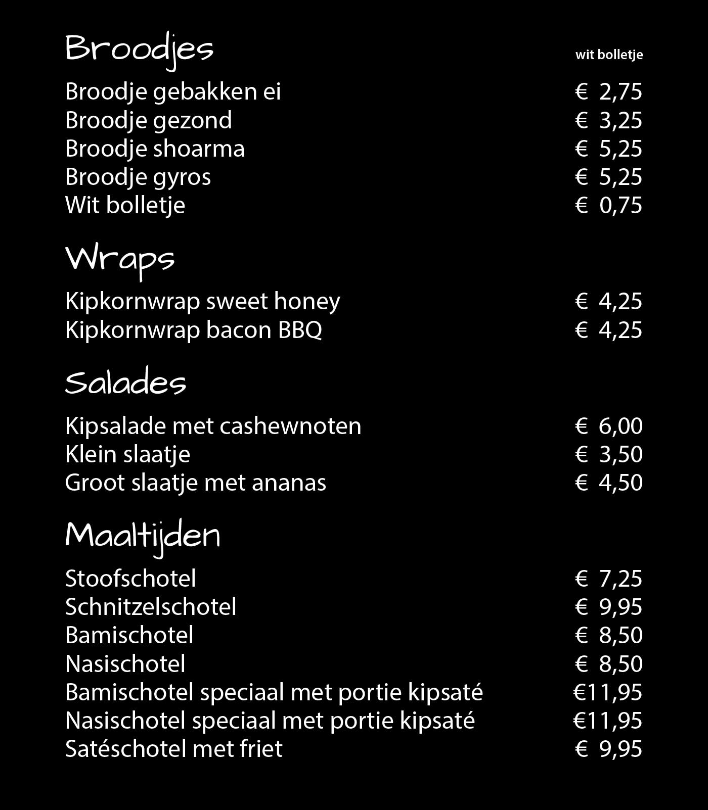 Cafetaria Best PrijzenBroodjes, Salades, Maaltijden